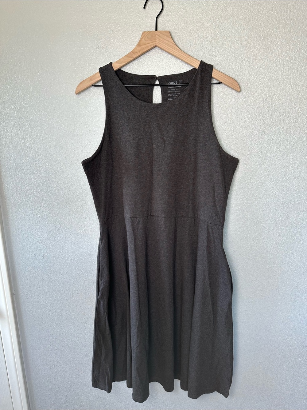 Pact Revive Organic Cotton Span  Slater Sleeveless  Dress Gray X Large